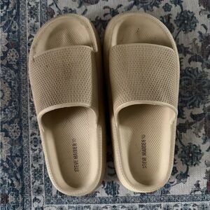 Steve Madden Beige Pillow Slide Sandals